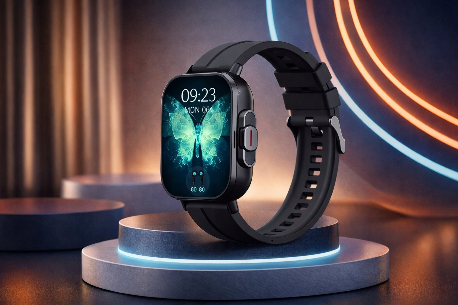 Smartwatch with Integrated Bluetooth Earbuds & Health Monitoring