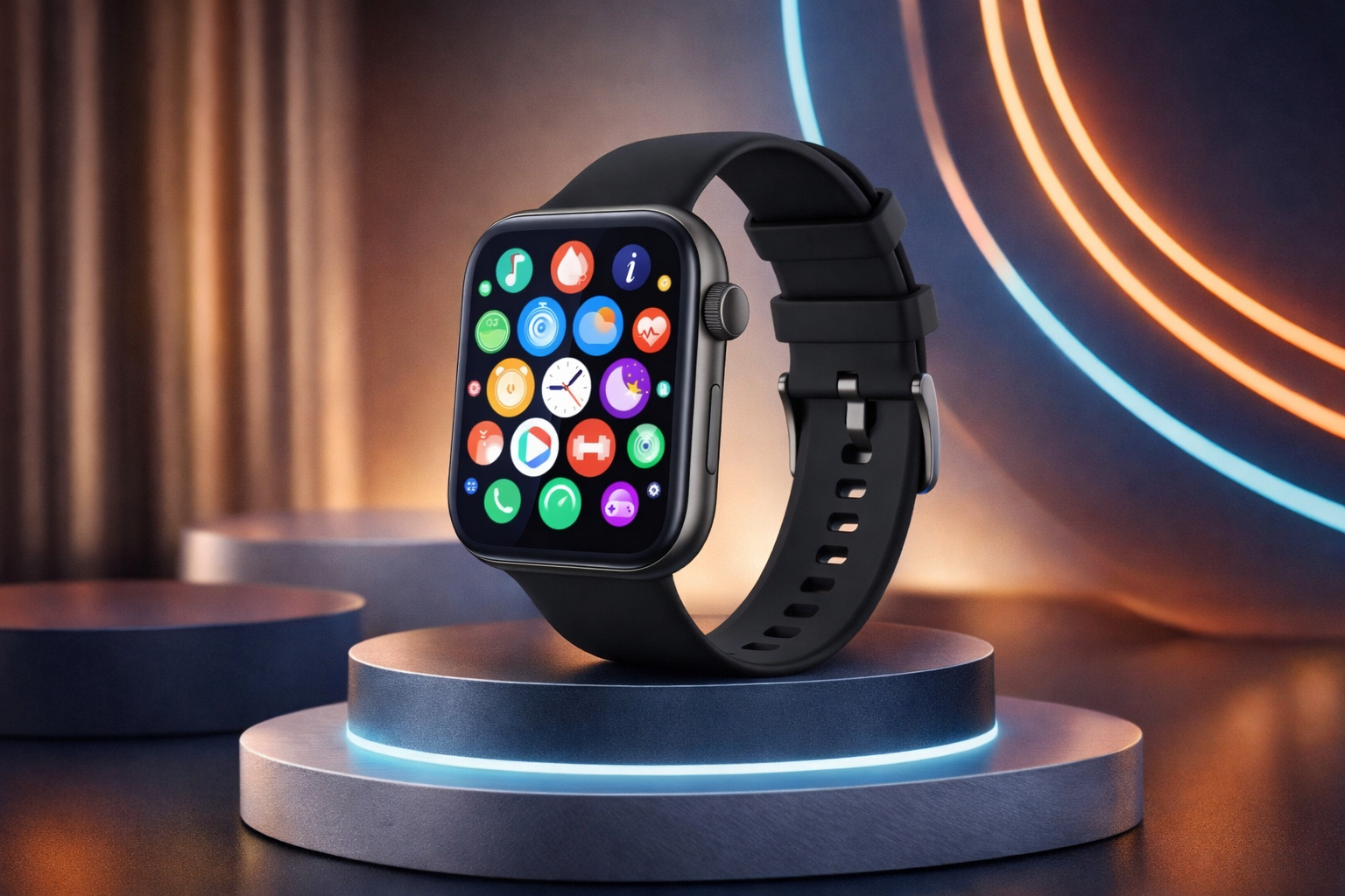 Square Smart Watch for Men & Women – Health & Fitness Tracker