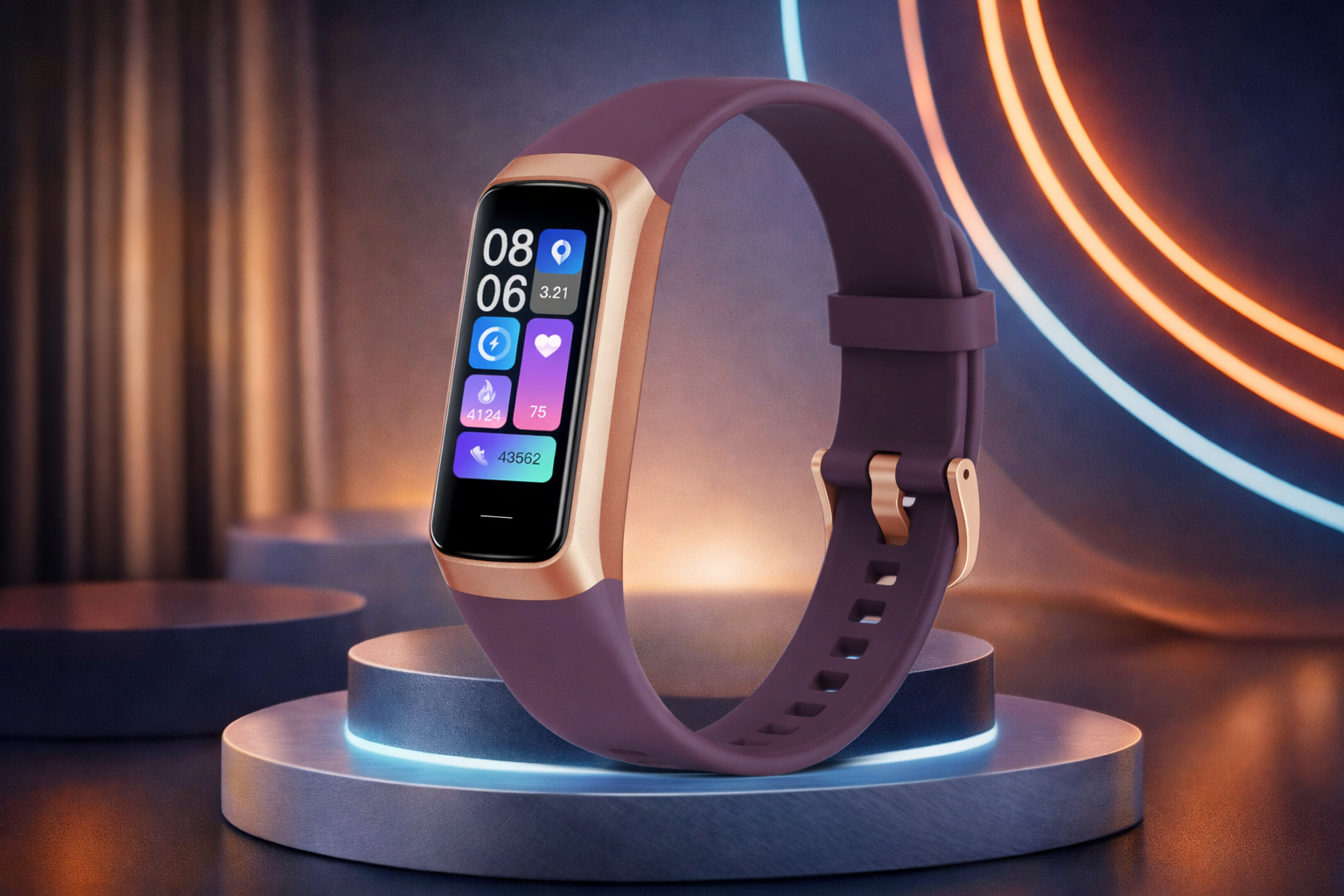 Slim Smart Fitness Tracker Band with Heart Rate, Sleep & Daily Activity Tracking