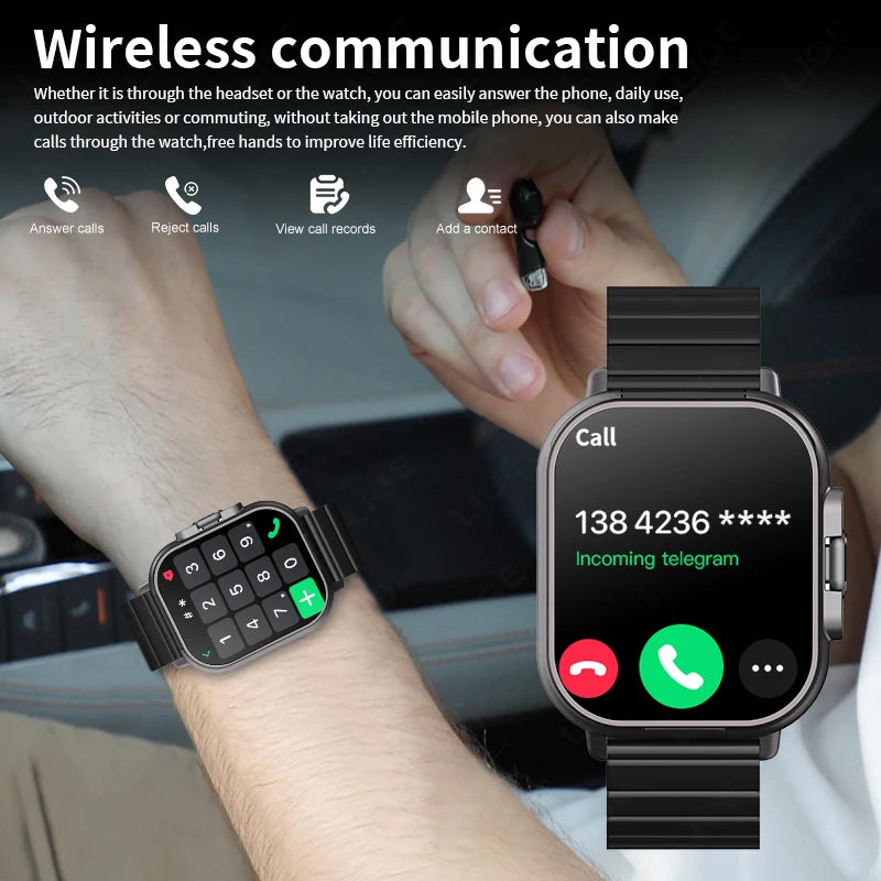 Smartwatch with Integrated Bluetooth Earbuds & Health Monitoring